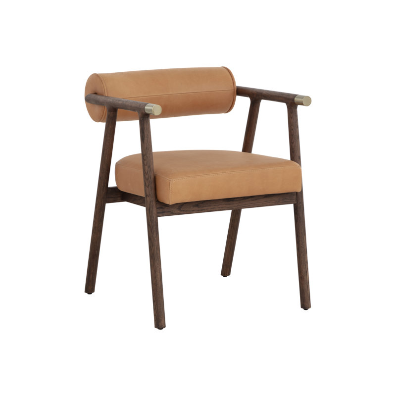 Upholstered Arm Chair, Brown, Brown