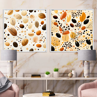 Joris - Ensemble de 2 collages carrés botaniques abstraits