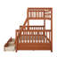 Lit simple superposé au dessus d'un lit double avec tiroirs de rangement, convertible en 2 lits, lit superposé en bois massif avec échelle et garde-corps de sécurité-210028020