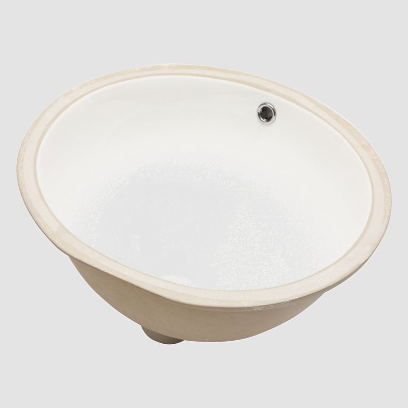 Lavabo de salle de bain ovale en céramique avec trop-plein 16 po Go Peak Track