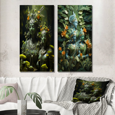 Hindouisme Ramas forêt spirtuelle - ensemble de 2 reproductions d'art mural
