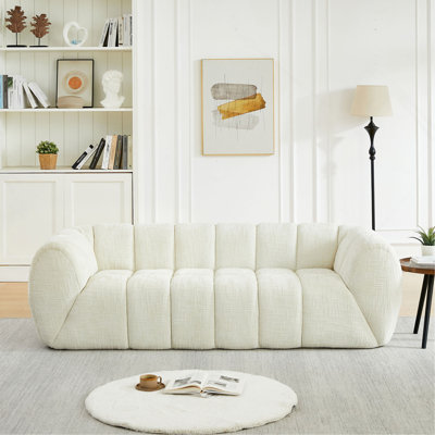 Canapé chenille en mousse pure, canapé nuage matelassé moderne, canapé chenille en mousse pure à assise profonde, canapé trois places moderne et confortable, convient aux salons, aux chambres et aux appartements