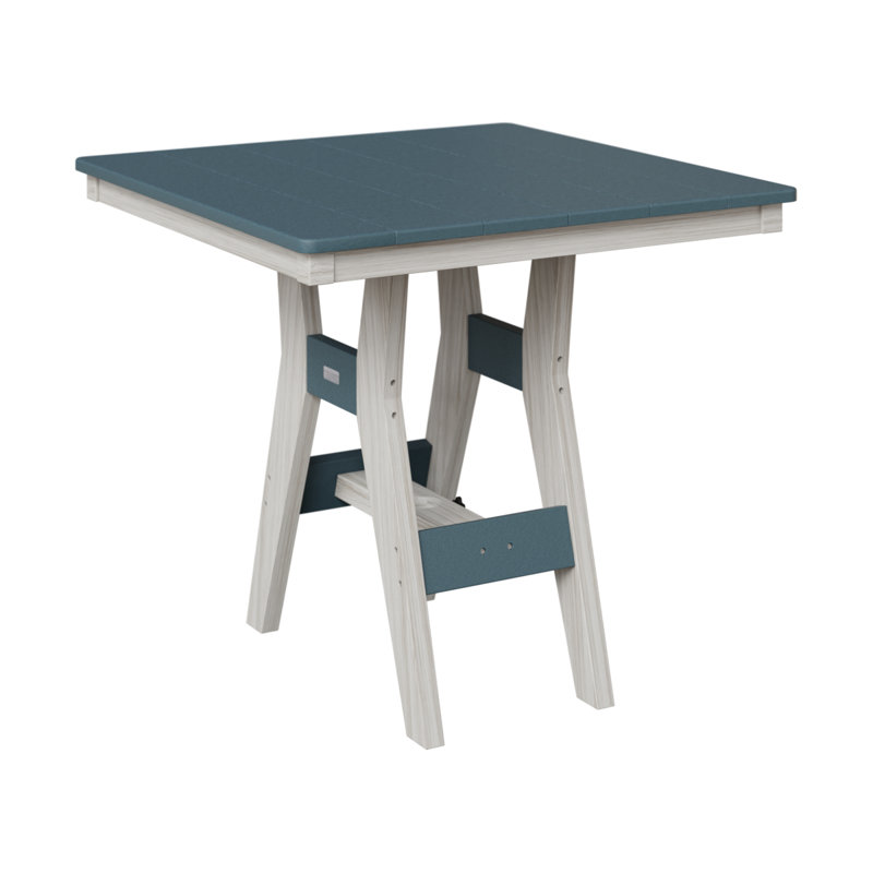 Harbor Outdoor Square Dining Table, Slate, 30.37" H x 33" W x 33" D, Seashell