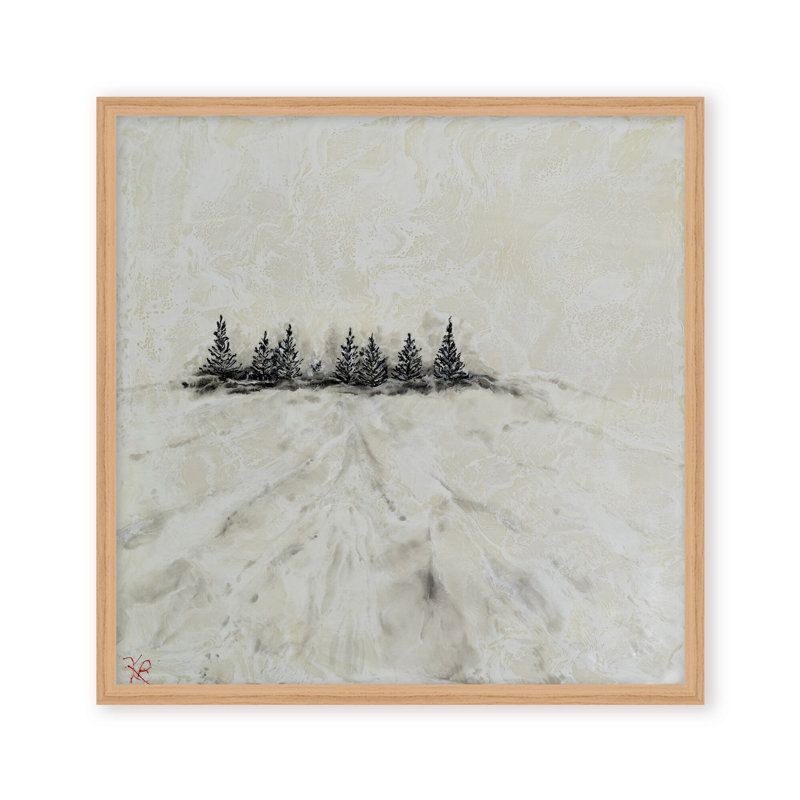 Nature Inspired "Frosted Horizon" Canvas Wall Art By , 12" H x 12" W, Framed Canvas, White