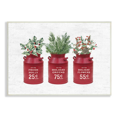 " Rustic Country Jugs Festive Holiday Holly Sprigs " by Lettered And Lined