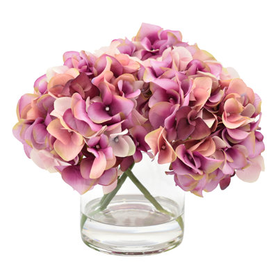 Polysilk Hydrangea Arrangement in Vase