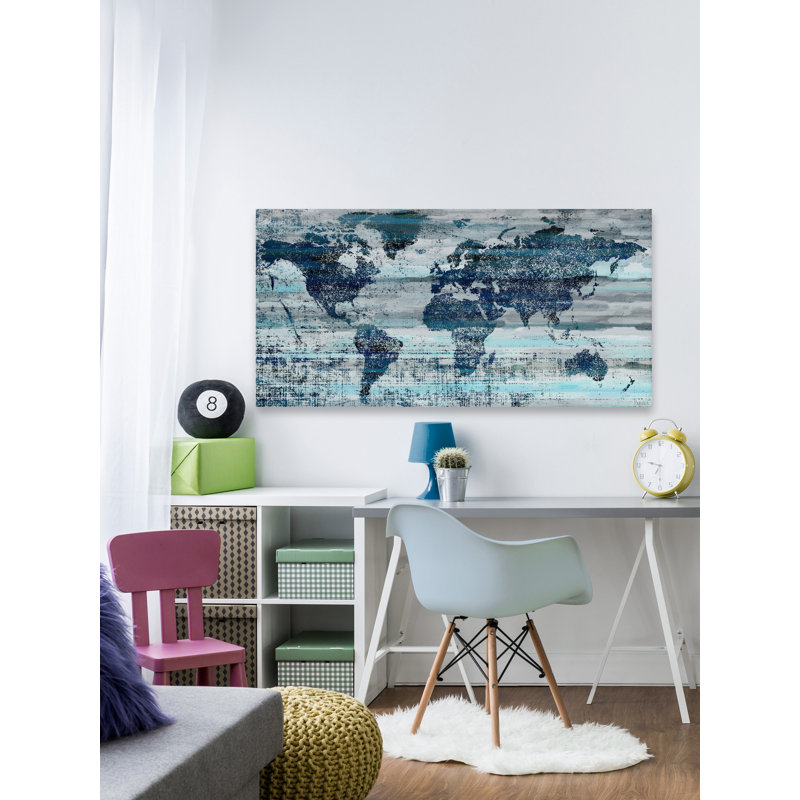 Indigo countries, reproduction d’art sur toile tendue, H 12 po x l 24 po x P 1,5 po