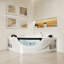 Baignoire tourbillon de coin en acrylique 59 "pour 2 personnes, baignoire à jets avec 6 jets d'hydromassage et lumières DEL, économise de l'espace