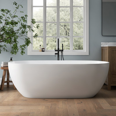 Johanna 71'' Acrylic Freestanding Tub Freestanding Soaking Bathtub