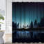 Rideau de douche en bois avec 12 crochets-301392493