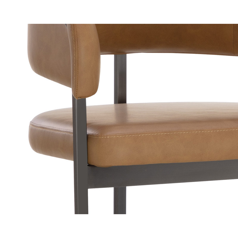 Upholstered Stool with Metal Frame, Bar Stool (30" Seat Height)