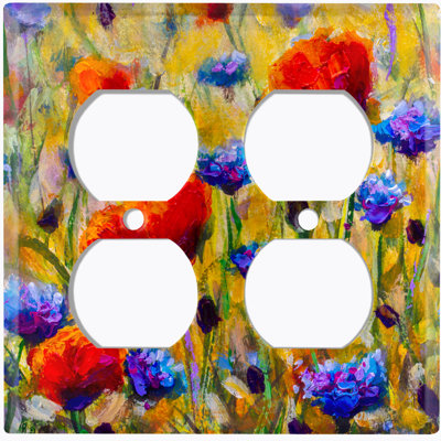 Patterned 2 - Gang Toggle Light Switch Standard Wall Plate
