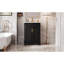 Meuble-lavabo 24 po avec lavabo supérieur, armoire de rangement moderne avec 2 portes à fermeture douce et tablette réglable, structure en bois massif-121302196