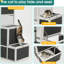 Cage en bois pour chat avec 2 portes - 3 abris pour l'extérieur et l'intérieur pour plusieurs chats