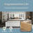 Twin-Size Bed Frame, Low-Profile Platform Bed With Headboard, No Spring Box Required, White Finish-1507198701