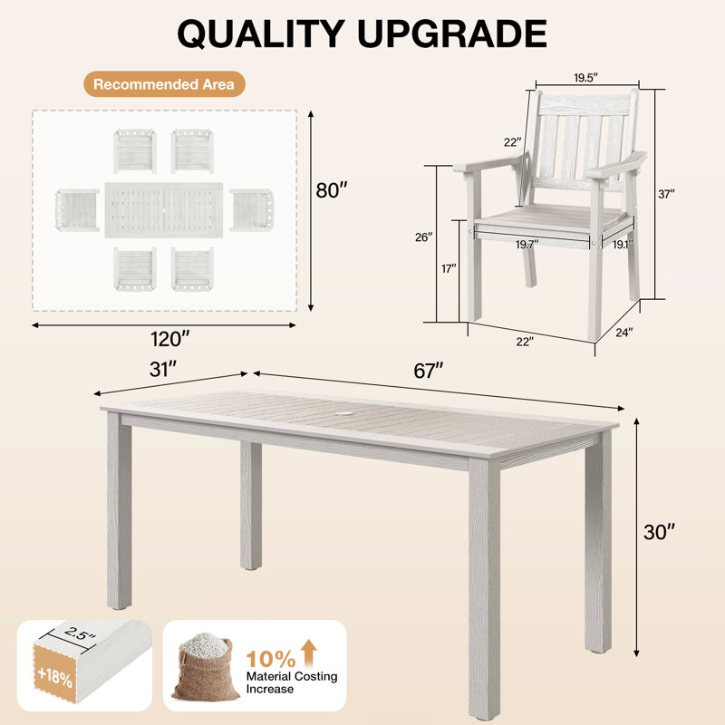 All-Weather Outdoor Waterproof Dining Sets - Rust-Resistant Modern Outdoor Dining Sets For Outside Backyard/Garden/Pool/Porch/Deck 2-Table 8-Chairs