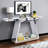 Modern Luxe Mirror Entryway Table with Sturdy Construction and Open Storage