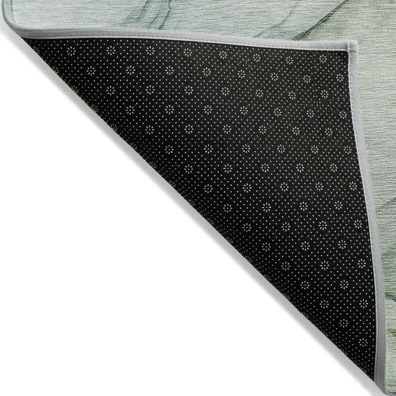 Tapis extérieur lavable et antidérapant abstrait 2 pi x 3 pi vert
