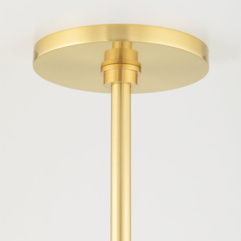 Luminaire suspendu sphérique unique à 1 lumière Alanis, Laiton vieilli, H 28 po x l 28 po x P 28 po