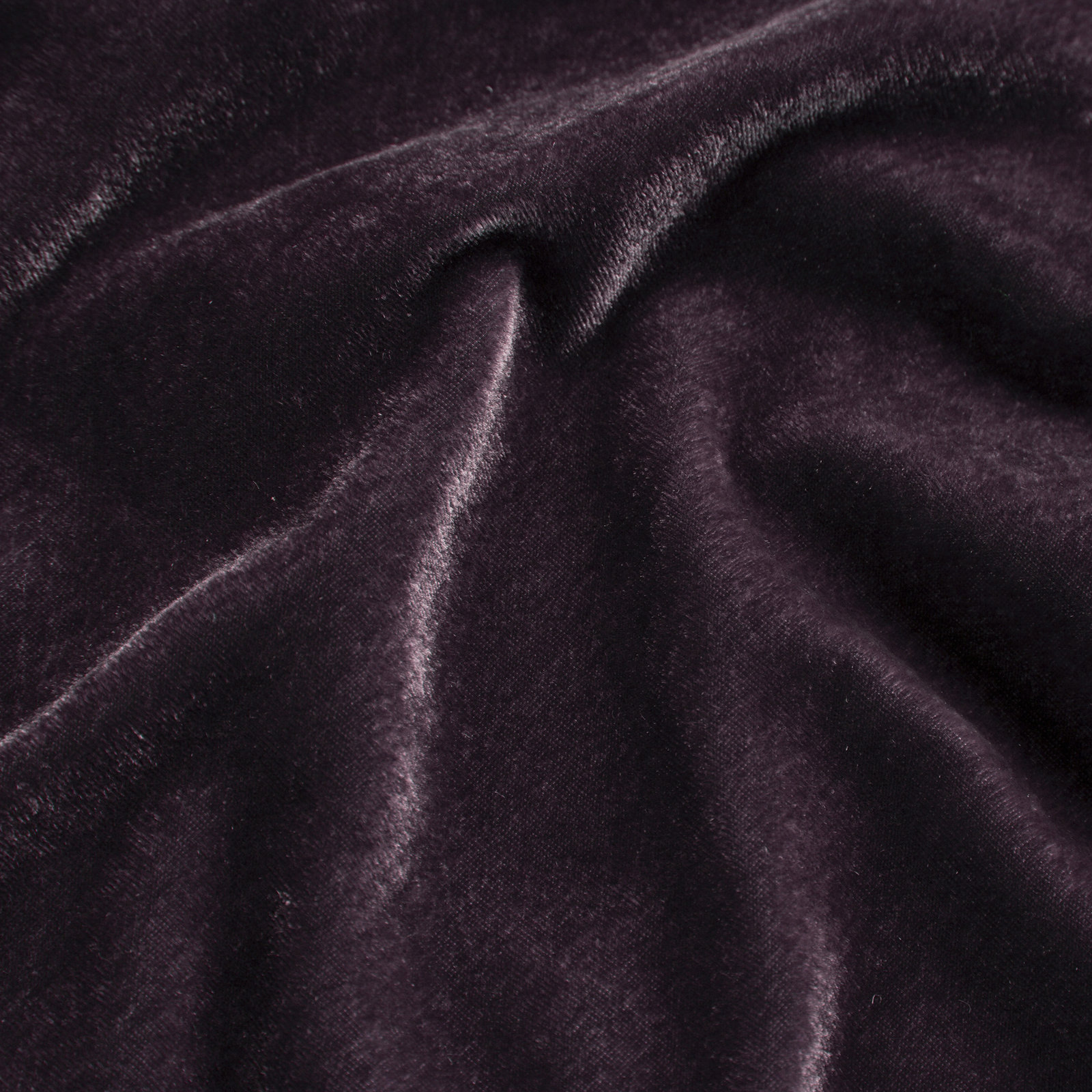 Stella Faux Silk Velvet Classic Chic Modern Rustic Ruffled Euro Sham, Dark Violet
