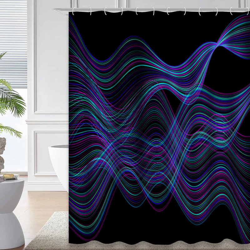 Rideau de douche Neon Lines Tech, L 72 po x l 72 po