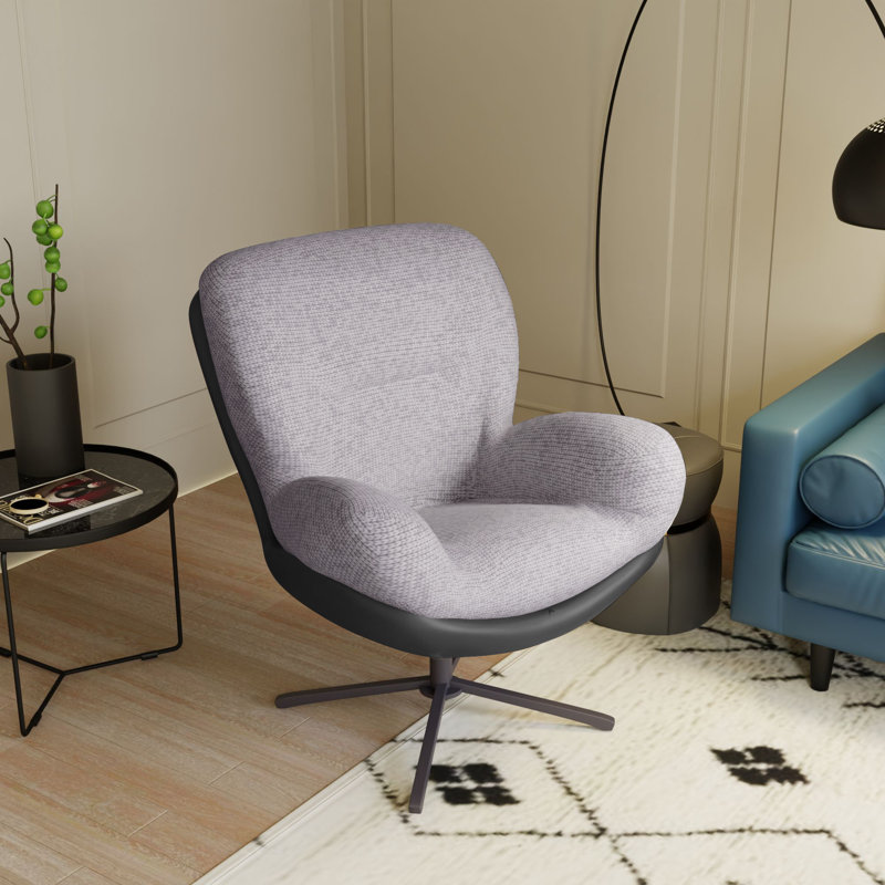 Fauteuil de bureau, chaise d'appoint, chaise d'appoint moderne avec base en similicuir et métal noir, gris clair, Grey
