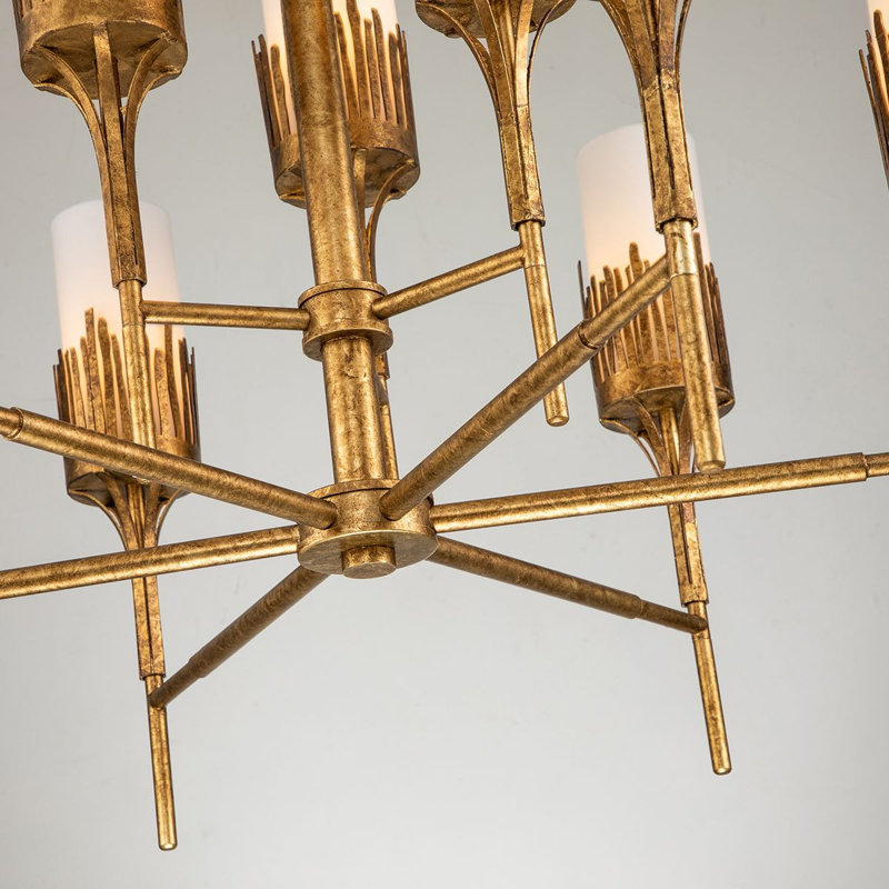 Sawgrass 6 - Light Unique Classic Chandelier, Gold Leaf