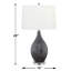 Lampe de table en verre bullé gris 28 po Bolzano