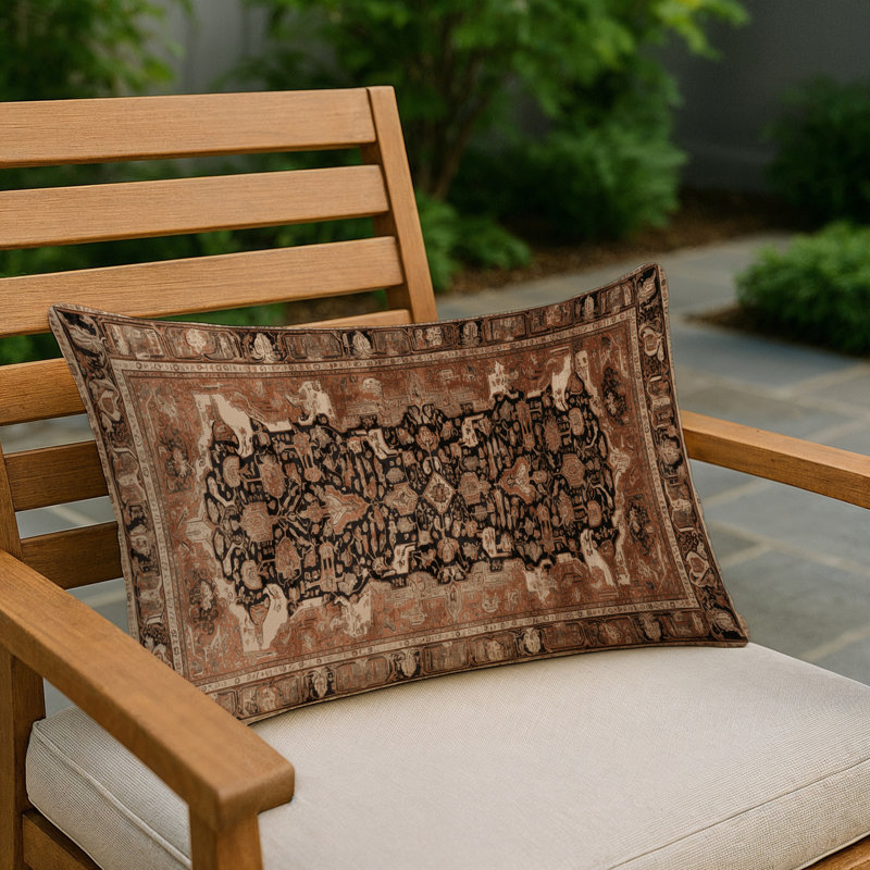 Coussin décoratif d'intérieur et d'extérieur Overdyed, Rectangulaire H 20 po x l 14 po, Brun oriental 233