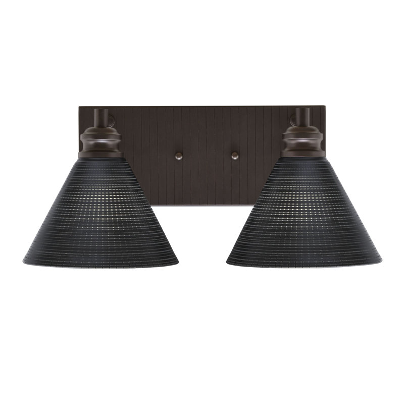 Éclairage pour meuble-lavabo à 2 lumières Jarred, Nickel brossé, Noir