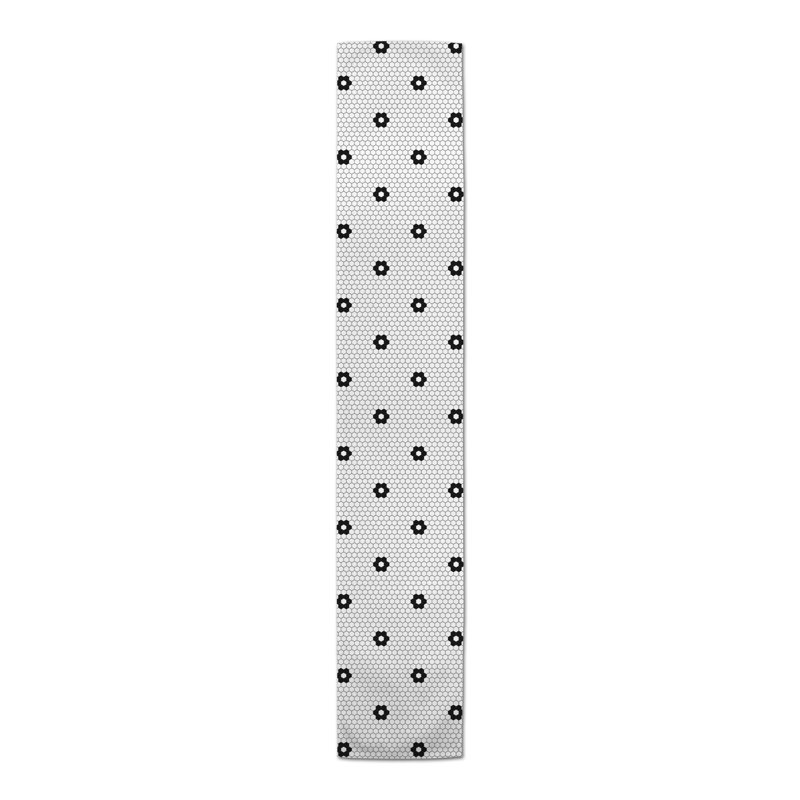 Geometric Table Runner, 72" x 16", Black
