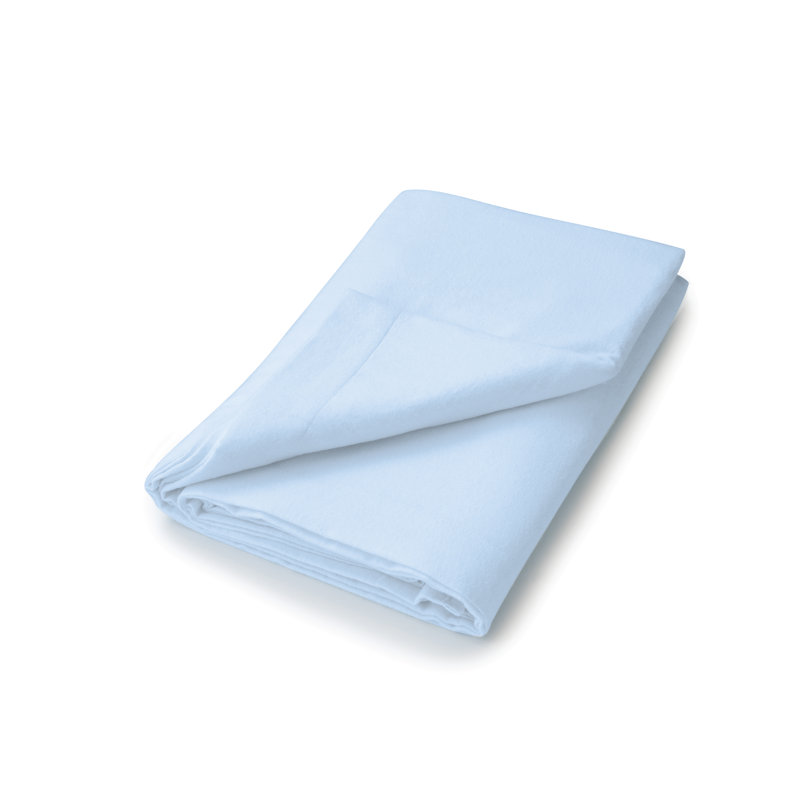 100% Brushed Cotton Flat Sheet, Chambray Blue, Super King (6')