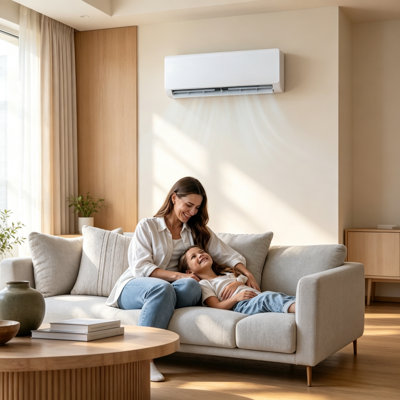 Climatiseur mural à double pompe sans chaleur 24 000 BTU pour 1500 pieds carrés, fonctionne avec WIFI, économie d'énergie, trousse d'installation incluse