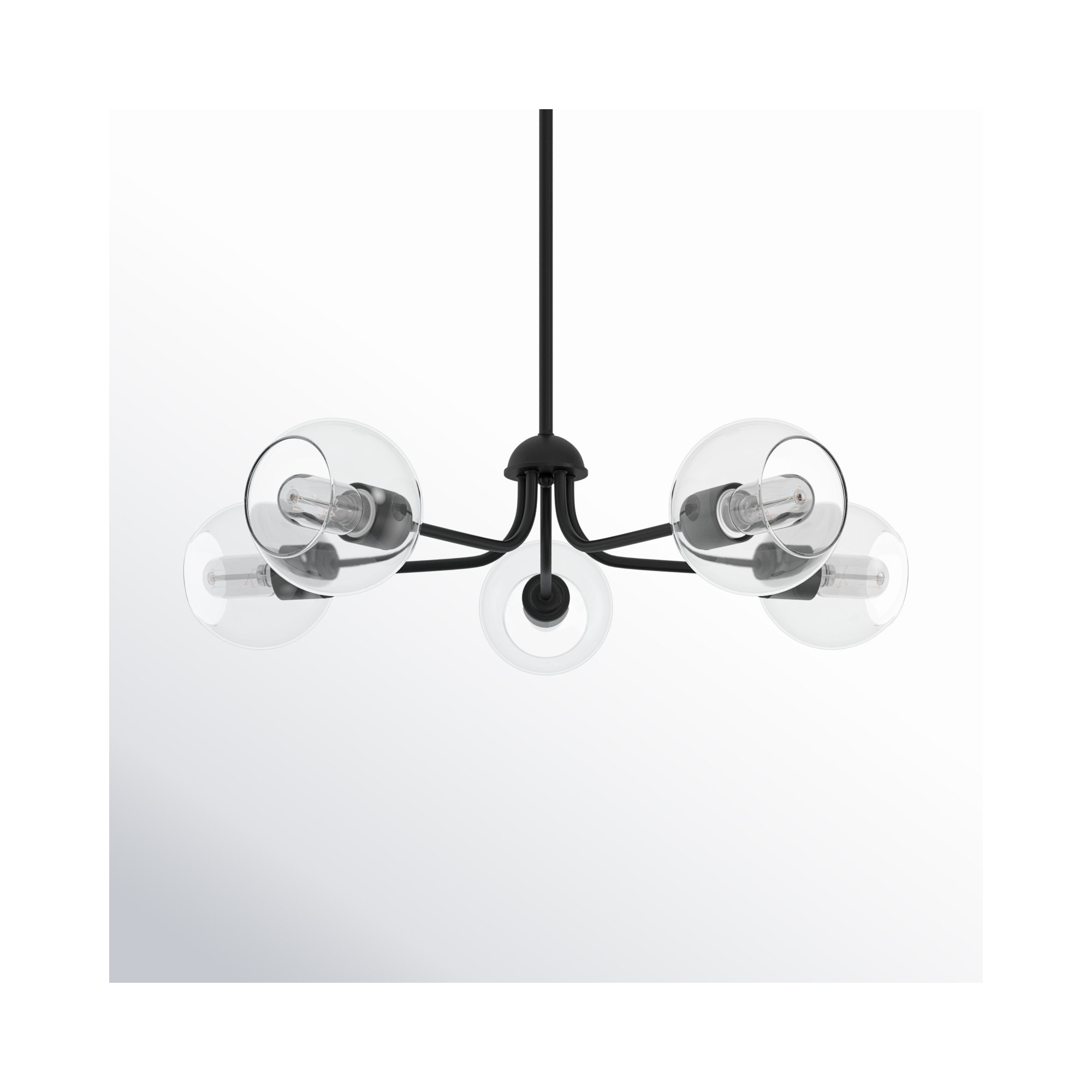 Mirianne 5 - Light Steel Dimmable Chandelier, Black