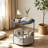 Jarrion End Table Set with Storage Bag Tray Top Foldable X-Shaped Legs-1022923318