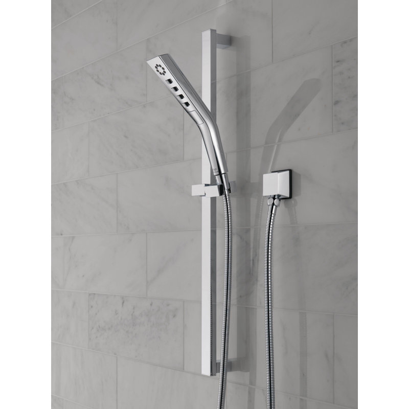 Pivotal H2Okinetic Hand Shower with Slide Bar, 3-Spray Handheld Shower Head, Slide Bar Hand Shower, Lumicoat Chrome