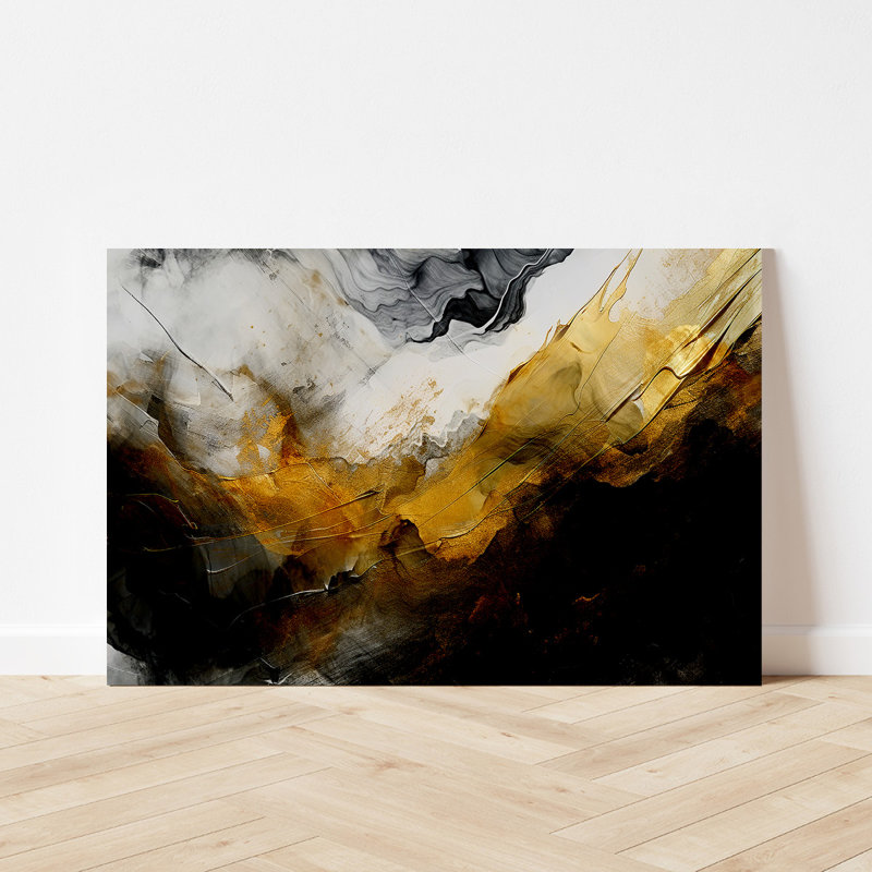 Vague abstraite noire et dorée