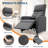  Power Recliner Chair with Massage, Heat & Lumbar Support Adjustable Electricc Reclining, Overstuffed Tall Back, USB Port, 2 Side Pockets Comfy Lounge Armchair for Living Room Gray-1926586266