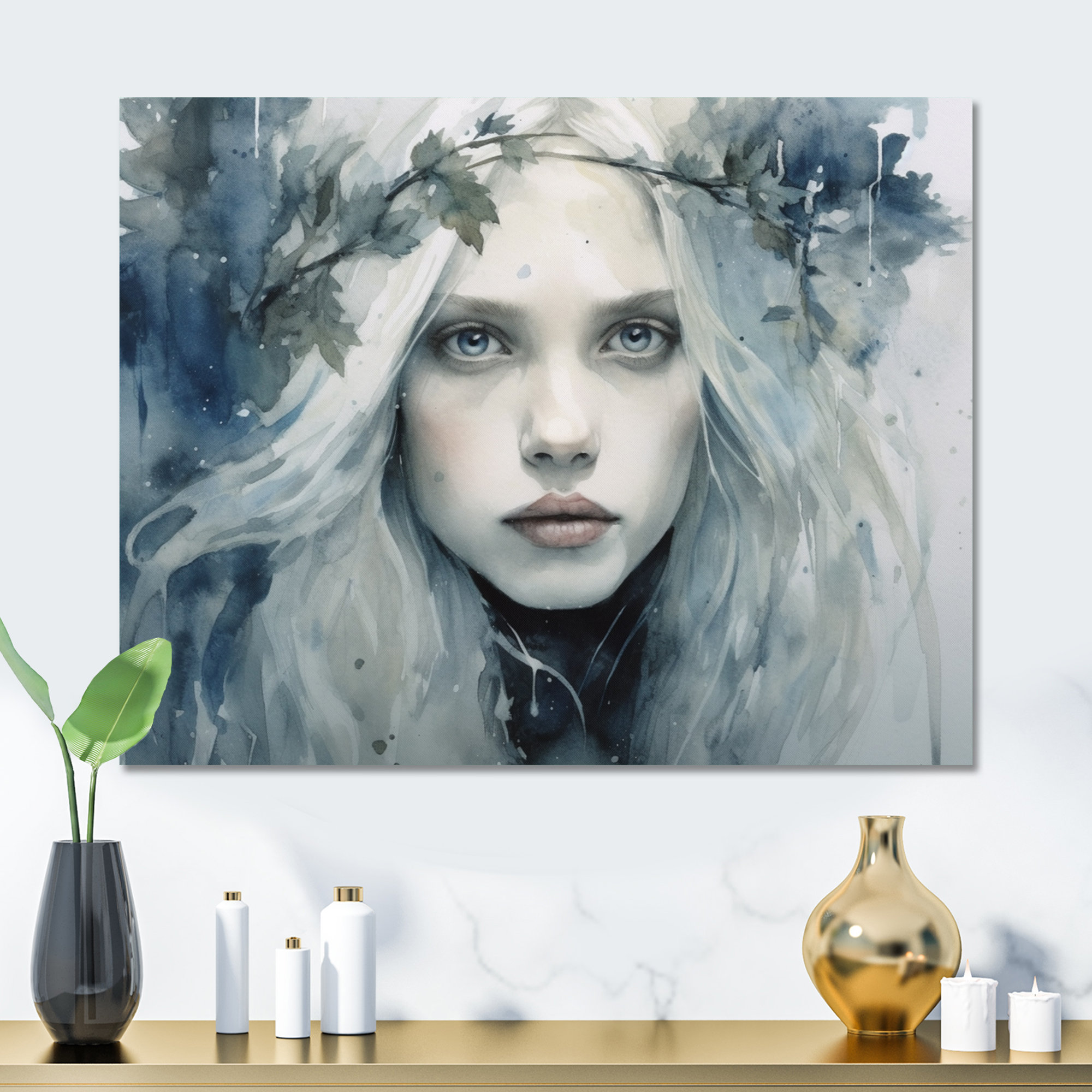 Winston Porter Blue Grey Nordic Queen Abstract Landscape Metal Wall