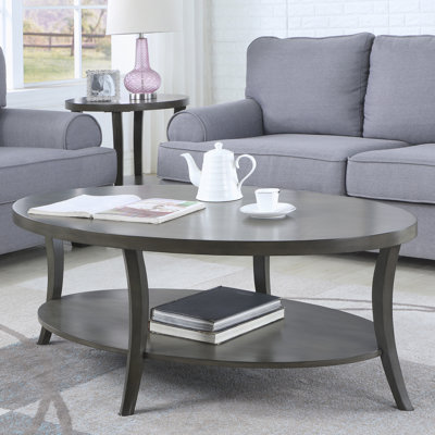 Table basse contemporaine à tablette ovale, gris