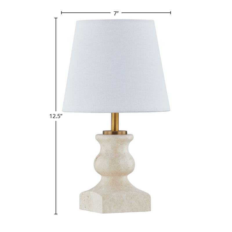 Mini-lampe 12,5 po avec abat-jour en lin Gretel, beige