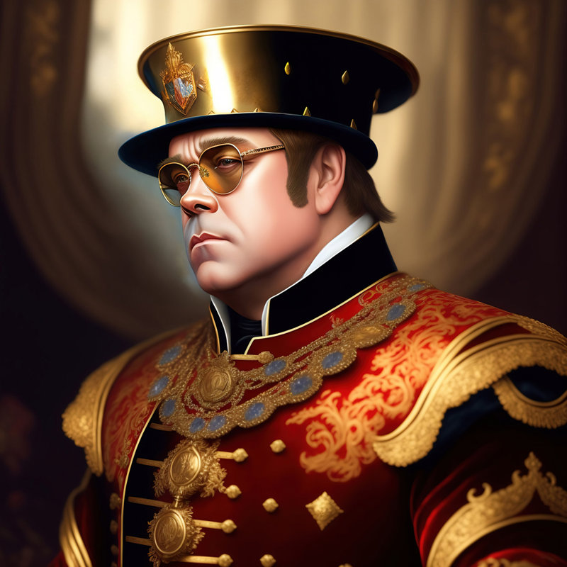 «Rock Music Elton John» par Stephen Chambers - photographie sur toile tendue, H 36 po x l 36 po x P 1,5 po