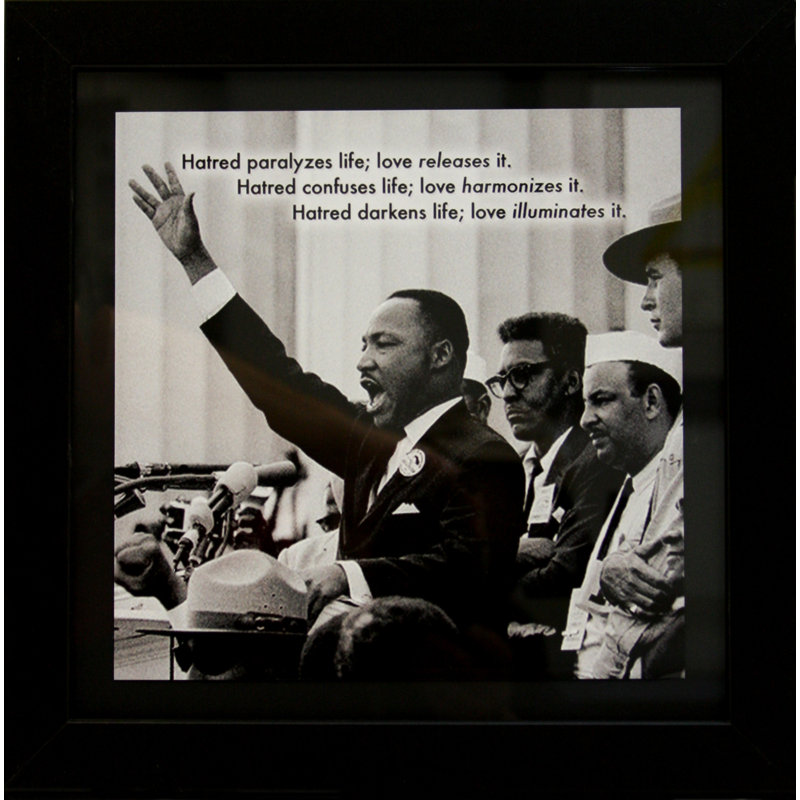 Martin Luther King with Quote - Reproduction d'art graphique sur papier encadré