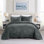 Ensemble de courtepointe surdimensionnée en velours brodé avec 2 taies décoratives Marcielo