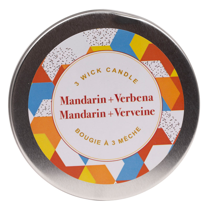 Bougie parfumée à 3 mèches 14 oz Kiera Grace, Mandarine / Verveine