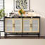 Buffet Buffet, Buffet avec portes en rotin décoratives, Buffet avec rangement pour le vestibule, la cuisine, la salle à manger et le vestibule-1600179983