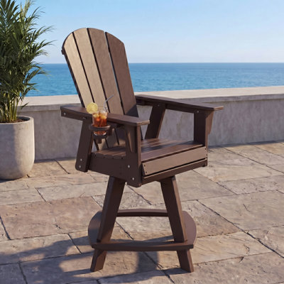 Adirondack Swivel Counter Chair with Cup Holder