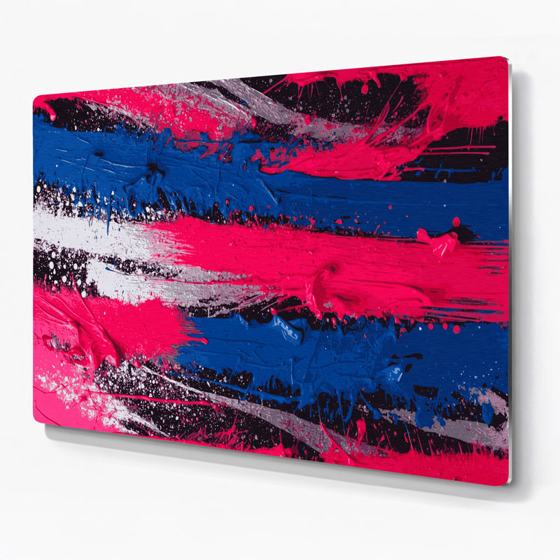 Art mural en métal Neo Expressionism 27 mauve, H 132 po x l 168 po x P 0,05 po