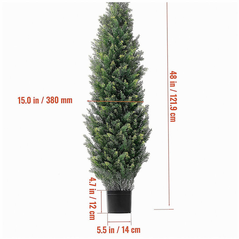 Ensemble de 2 fausses plantes en cèdre artificiel 4 pi UV