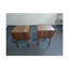 Ensemble de 2 tables de chevet en noyer de style médiéval-moderne